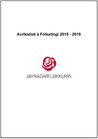 Avrikslisti á Fólkatingi 2015-2019